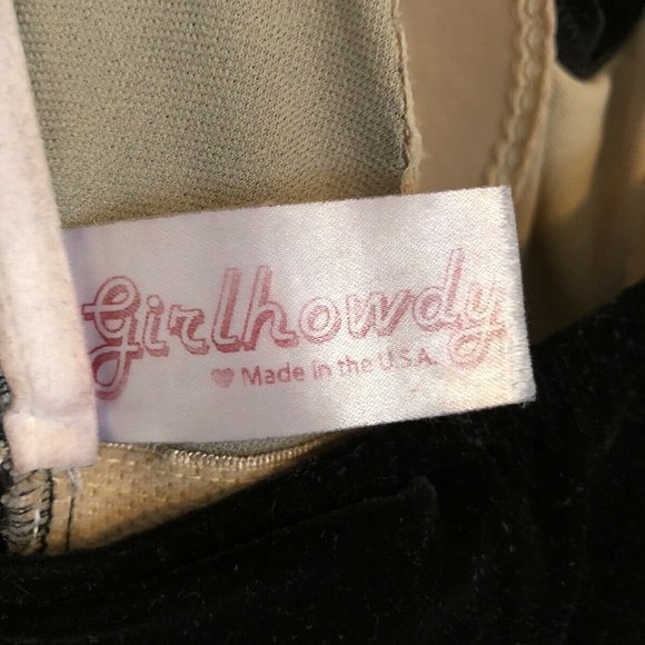 VTG Girl Howdy Swimsuit One Piece Black Velvet - Picture 7 of 8